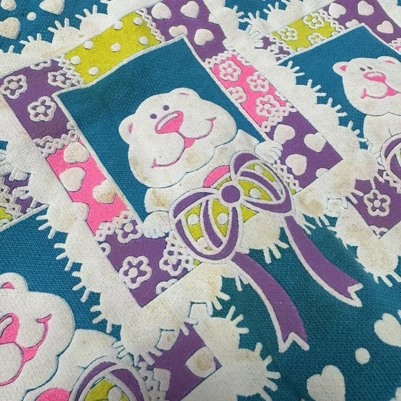 Vintage Girls Athletic Works Sweatsuit Purple Dogs Hearts Bows 80s 90s Size 5 - Picture 4 of 11